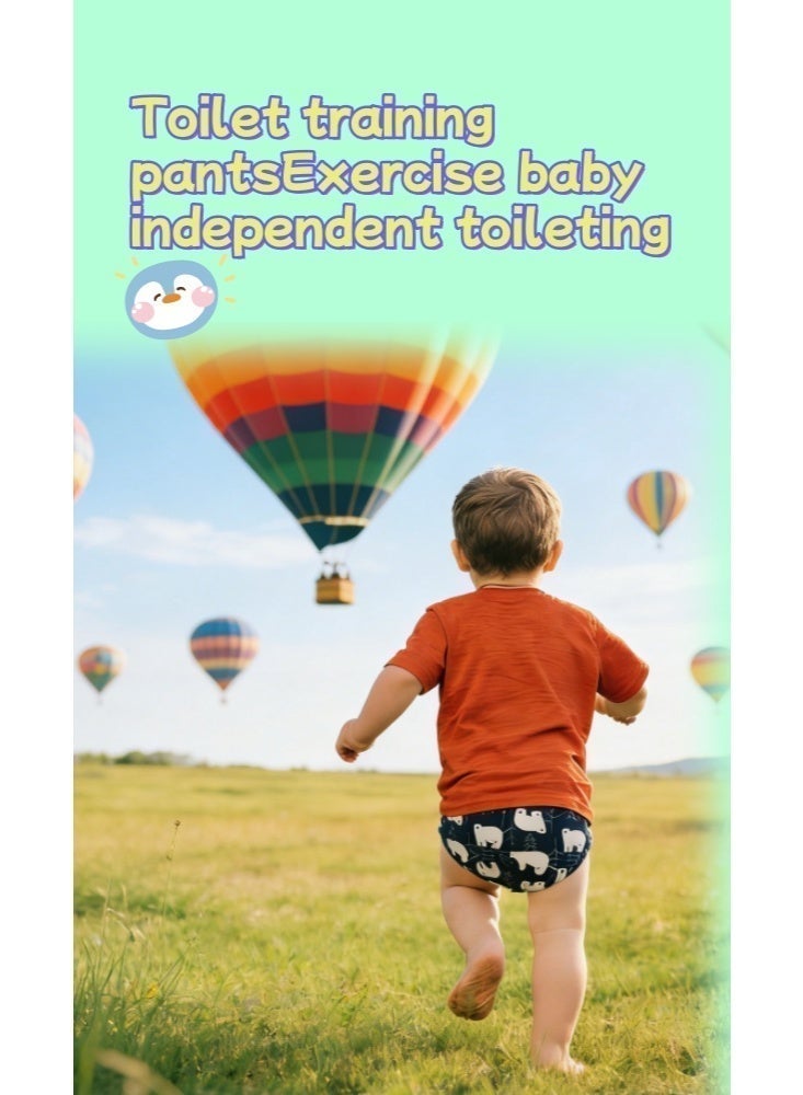 4 قطع من سراويل تدريب الأطفال على استخدام المرحاض، مصنوعة من القطن الخالص، قابلة للتهوية، مقاومة للماء، بتصميم كرتوني، مناسبة للأطفال الصغار، مانعة للتسرب، قابلة للغسل، قابلة لإعادة الاستخدام. - Image 5